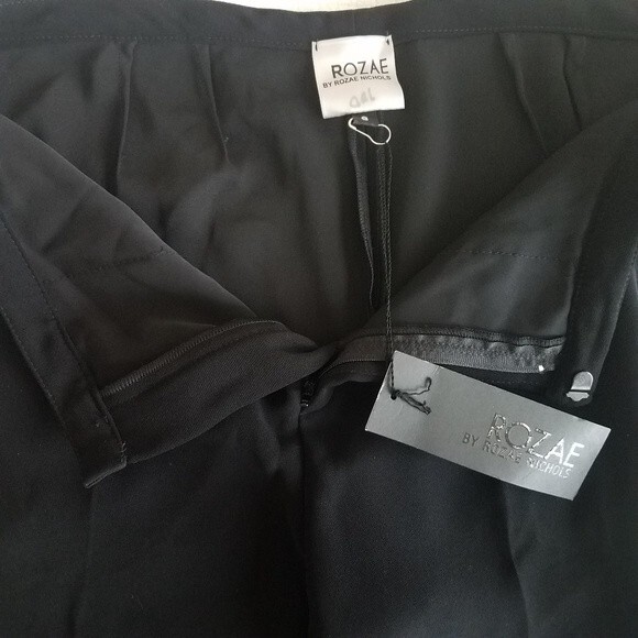 NWT Rozae Nichols Black Straight Leg Dress Pants Trousers Size 8 - Picture 8 of 10